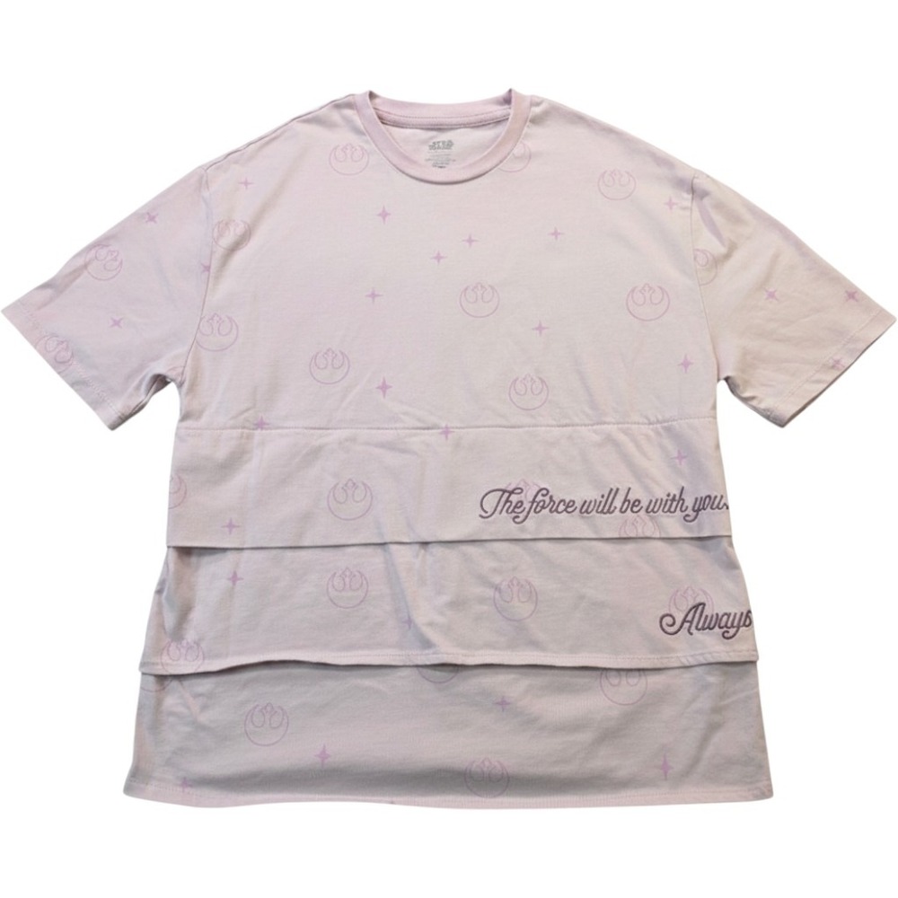 Star Wars Disney Store Disneybound Layered Tee Pink Womens XS Rebel Logo